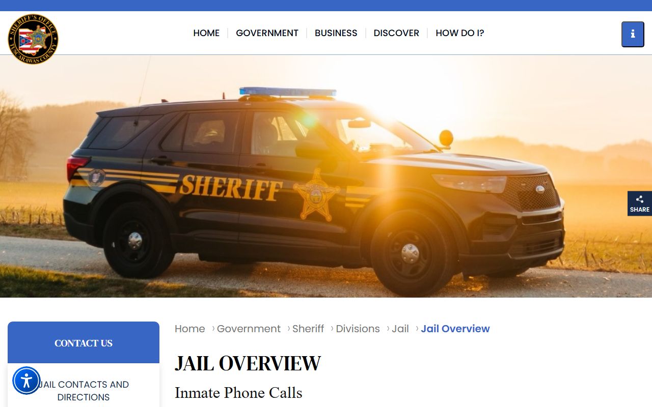Tuscarawas County Jail overview with inmate visitation and jail records information